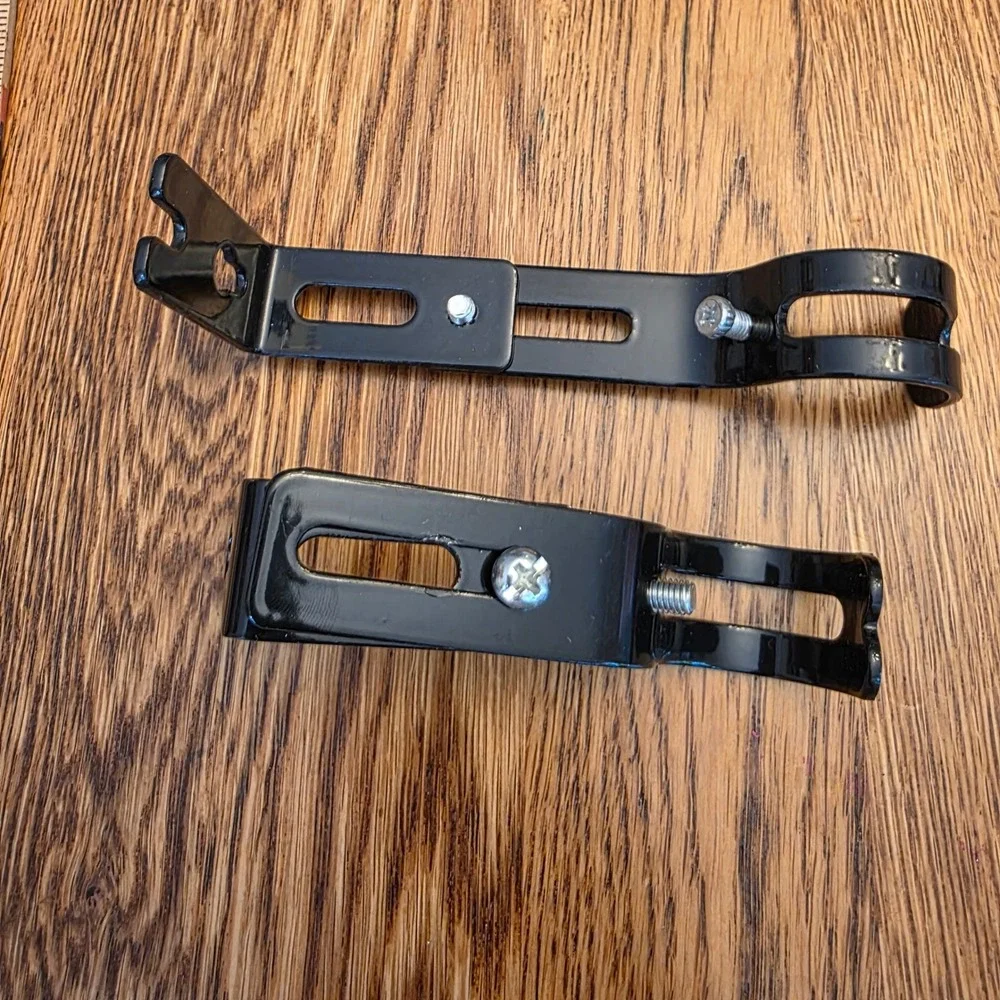 Black Adjustable Curtain Rod Brackets Set of 2 Metal Wall Mount Hardware 1 Inch